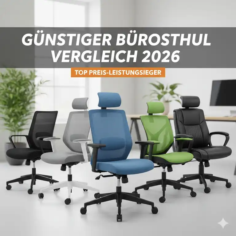 Günstiger Bürostuhl Vergleich 2026: Die 7 besten Stühle unter 300 €