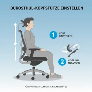Anleitung zur richtigen Höhenverstellung beim bürostuhl mit kopfstütze test Modell.