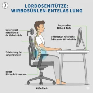 Detailed view of adjustable lumbar support, a key feature in the bürostuhl für lange arbeitszeiten test.