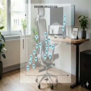 Eine Infografik über den Bürostuhl Preis Leistungssieger 2026 im Vergleich.