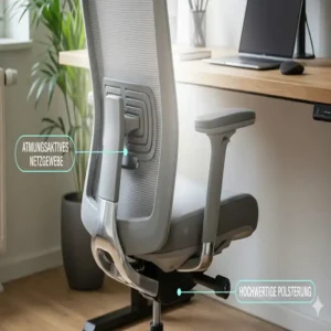 Hochwertiges Netzmaterial am Bürostuhl Preis Leistungssieger 2026 im Detail.