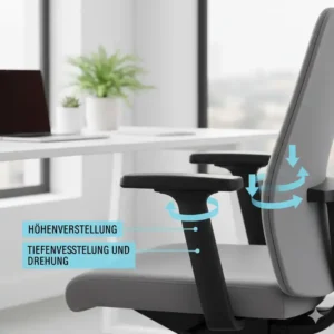 Verstellbare 3D-Armlehnen des Bürostuhl Preis Leistungssieger 2026 Modells.