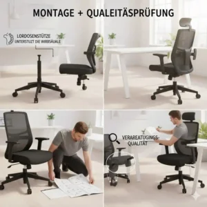 Prüfung der Materialverarbeitung für den bürostuhl mit armlehnen test.