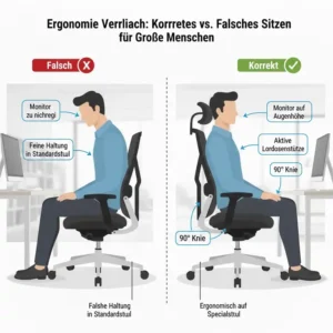 Sitzpositionen im Vergleich basierend auf dem bürostuhl große menschen test.