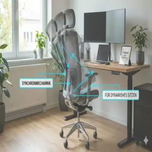 Die Synchronmechanik sorgt beim Bürostuhl Preis Leistungssieger 2026 für Komfort.