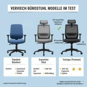 Eine grafische Übersicht verschiedener Modelle aus unserem bürostuhl mit kopfstütze test.