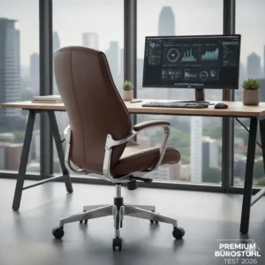 Exklusives Design und Lederpolster: welcher bürostuhl ist der beste 2026 im Premium-Segment mit Aluminium-Fußkreuz.