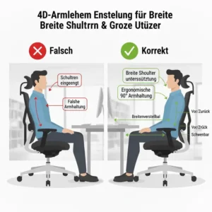 4D-Armlehnen für breite Schultern beim bürostuhl große menschen test.
