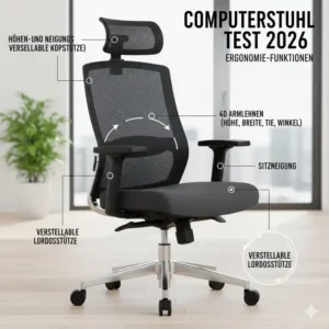Die wichtigsten Ergonomie-Funktionen im Überblick beim computerstuhl test 2026.