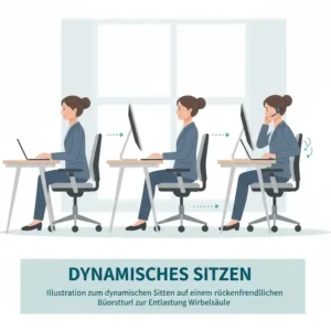 Illustration zum dynamischen Sitzen aus dem Bürostuhl rückenfreundlich Test.