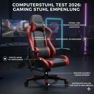 Ein hochwertiger Gaming-Stuhl als Empfehlung im computerstuhl test 2026.