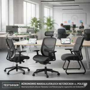 Vergleich von Netzrücken und Polsterung im großen ergonomie bürostuhl vergleich.