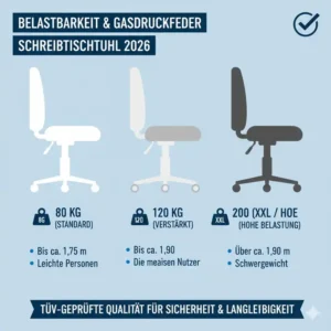 Prüfung der Belastbarkeit und Stabilität der Komponenten im schreibtischstuhl test 2026.