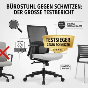 Qualitätssiegel und Testergebnisse für einen Bürostuhl für Schwitzen Vergleich.