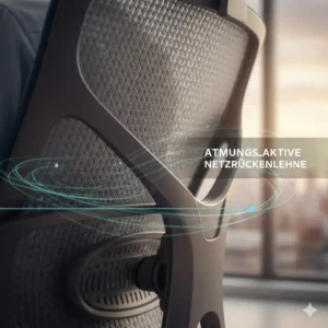 Breathable mesh material on the backrest of a rueckenschonender buerostuhl empfehlung.