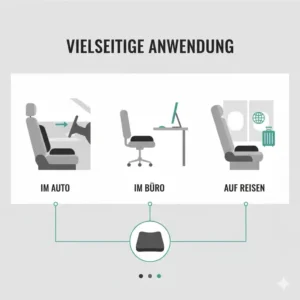 Vielseitige Nutzung: Ein Bürostuhl Sitzkissen ergonomisch im Auto und Büro verwenden.
