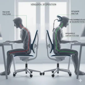 Ergänzung der Nackenstütze zur vollständigen Bürostuhl Wirbelsäule Unterstützung beim Arbeiten.