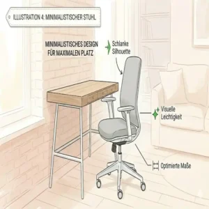 Minimalistisches Design eines bürostuhl für kleine wohnung für schmale Arbeitszimmer.