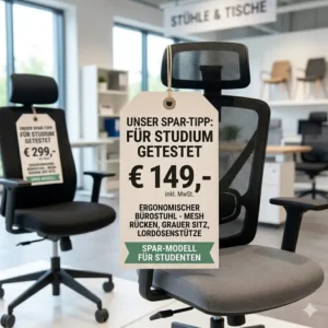 Ein preiswertes Modell im Vergleich für den besten bürostuhl fürs studium mit studentenfreundlichem Budget.