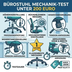 bürostuhl unter 200 euro test Detailansicht der Mechanik.
