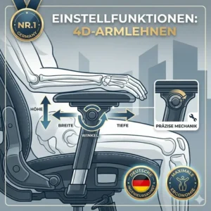 Heat-map diagram showing even pressure distribution on the seat cushion of a tested chair in the premium bürostuhl test 2026.
