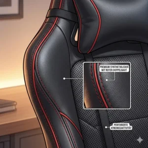 Demonstration of a user relaxing in a fully reclined gaming bürostuhl mit fußstütze.