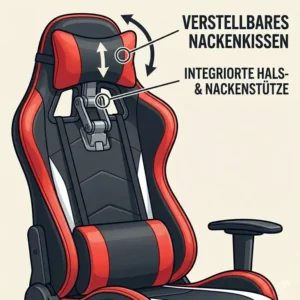Atmungsaktives Mesh-Material und hochwertiger Stoff am gaming bürostuhl ergonomisch.
