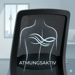 Atmungsaktives Design am bürostuhl für berufspendler für ein besseres Sitzklima.