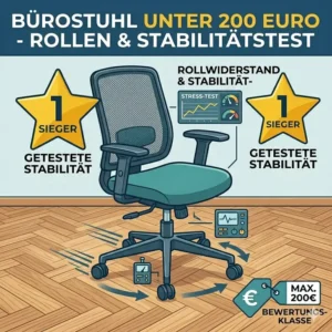 bürostuhl unter 200 euro test Stabilität und Rollenprüfung.