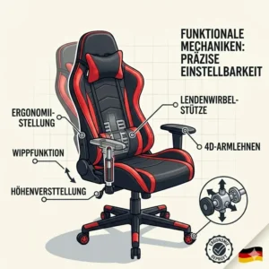 Ein stilvoller gaming bürostuhl ergonomisch ideal für die Nutzung im Home Office Bereich.