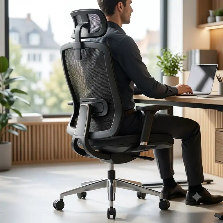 Ergonomischer bürostuhl atmungsaktives netz für optimalen Sitzkomfort im Büro.