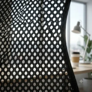 Detailaufnahme vom bürostuhl atmungsaktives netz zur Veranschaulichung der Luftzirkulation.