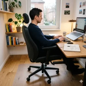 Nahaufnahme der Materialstruktur eines Bürostuhls für den Bürostuhl Leder vs Stoff Vergleich