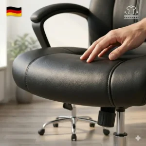 Detailansicht eines Bürostuhls zur Erläuterung der Atmungsaktivität im Bürostuhl Leder vs Stoff Vergleich