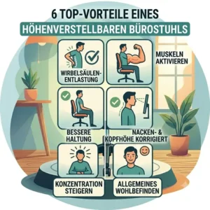 Wie der Bürostuhl höhenverstellbar bester Rückenschmerzen vorbeugt und die Wirbelsäule entlastet.