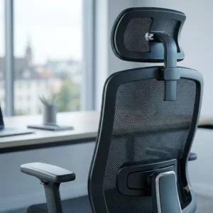 Hochwertiger Premium-bürostuhl atmungsaktives netz mit einer verstellbaren Kopfstütze.