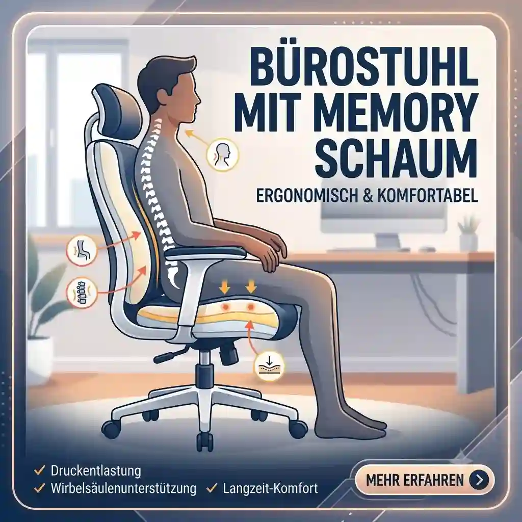 A high-quality featured image of an ergonomic bürostuhl mit memory schaum for superior comfort.