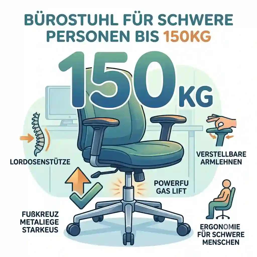 Featured image showcasing a premium heavy-duty buerostuhl für schwere personen bis 150kg in a modern office environment.bürostuhl für schwere personen bis 150kg