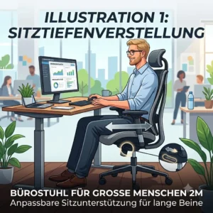 2: bürostuhl für große menschen 2m illustration seat depth
