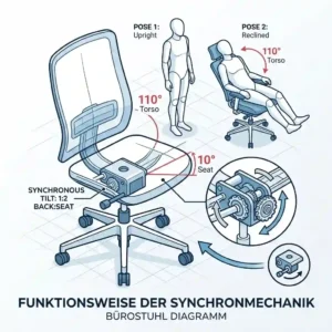 Detailed technical diagram bürostuhl mit synchronmechanik illustration 1 of the mechanism.