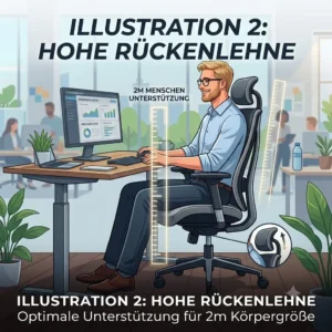 bürostuhl für große menschen 2m illustration backrest
