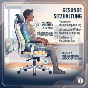 Comparison showing improved sitting posture on the bürostuhl mit memory schaum.