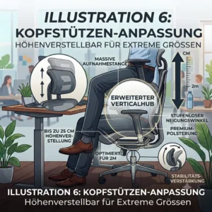 bürostuhl für große menschen 2m illustration headrest